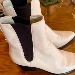 Michael Kors White and Black Ankle Boots